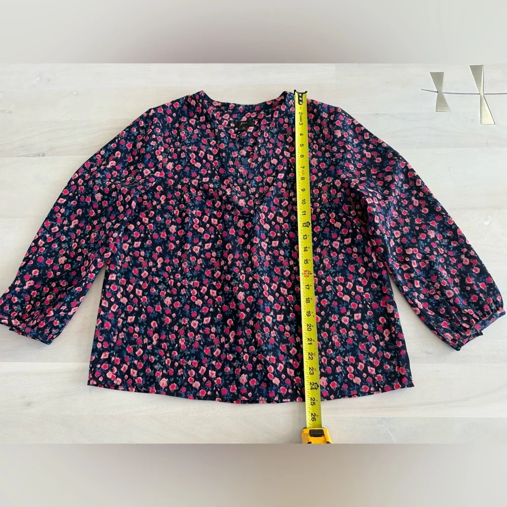 J. Crew Women's Floral Blouse - Pink and Blue